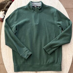 Lands' End tall Men's Forest Green Zip-Up Sweater